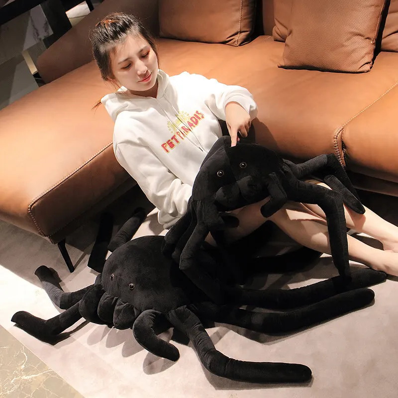 Custom toys Cute things soft insect black spider  cartoon plush doll stuffed animals spider  toys plush  pillows