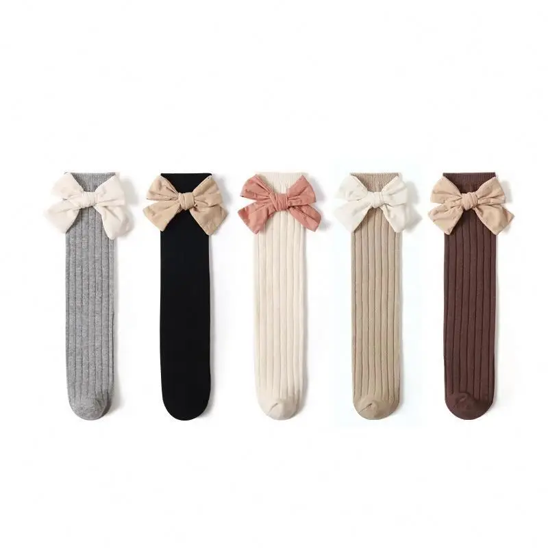 Organic cotton Bow Tie Warmth baby socks knee high socks baby set baby socks
