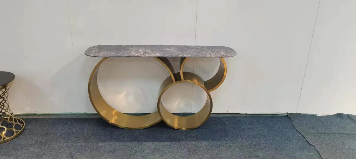 2021 роскошный консольный стол для прихожей, консольный стол с золотой металлической рамой