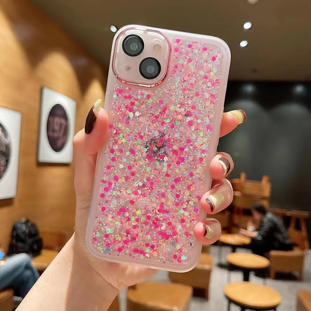 Phone Accessories Glow In The Dark Luminous Phone Cases For iPhone 13 12 Pro Max Glitter Epoxy Resin Phone Cover Fundas