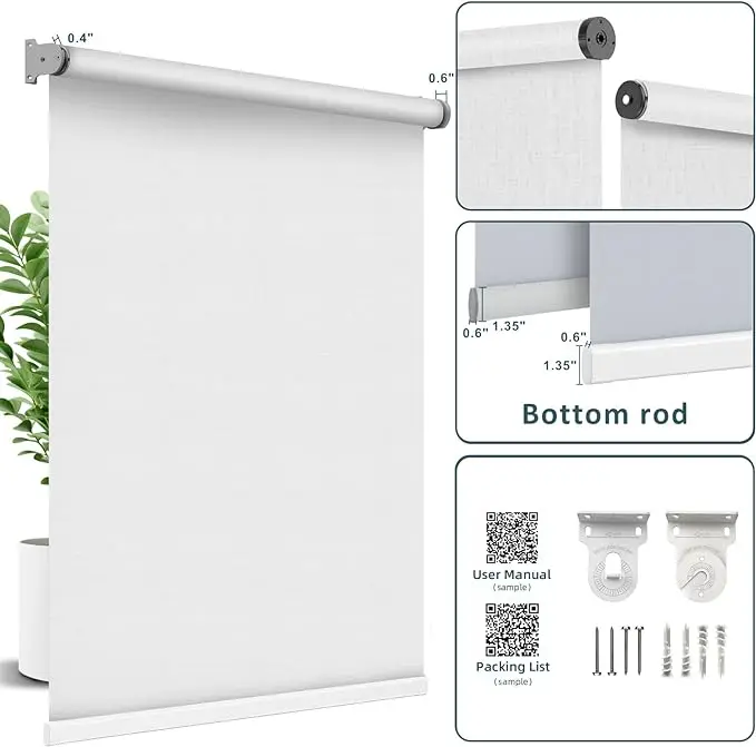 Customized Blackout Wifi Control Shades Dual Tuya Zigbee Electric Motor Window Motorized Day And Night Roller Blinds