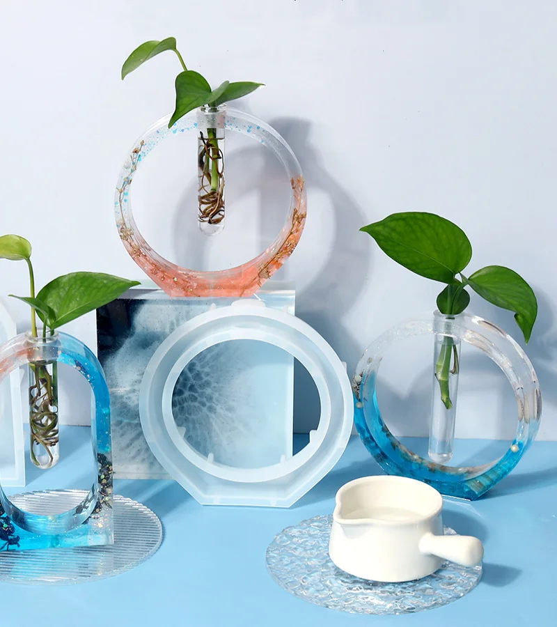 DLR1356 factory customized wholesale diy hydroponic vase test tube silicone mold epoxy resin crystal drip mold