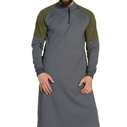 Mens Shirt Indian Suit Long Sleeve Cotton Casual Men Long Shirt Tops Islamic Muslim Clothes Men 2019 S-3XL