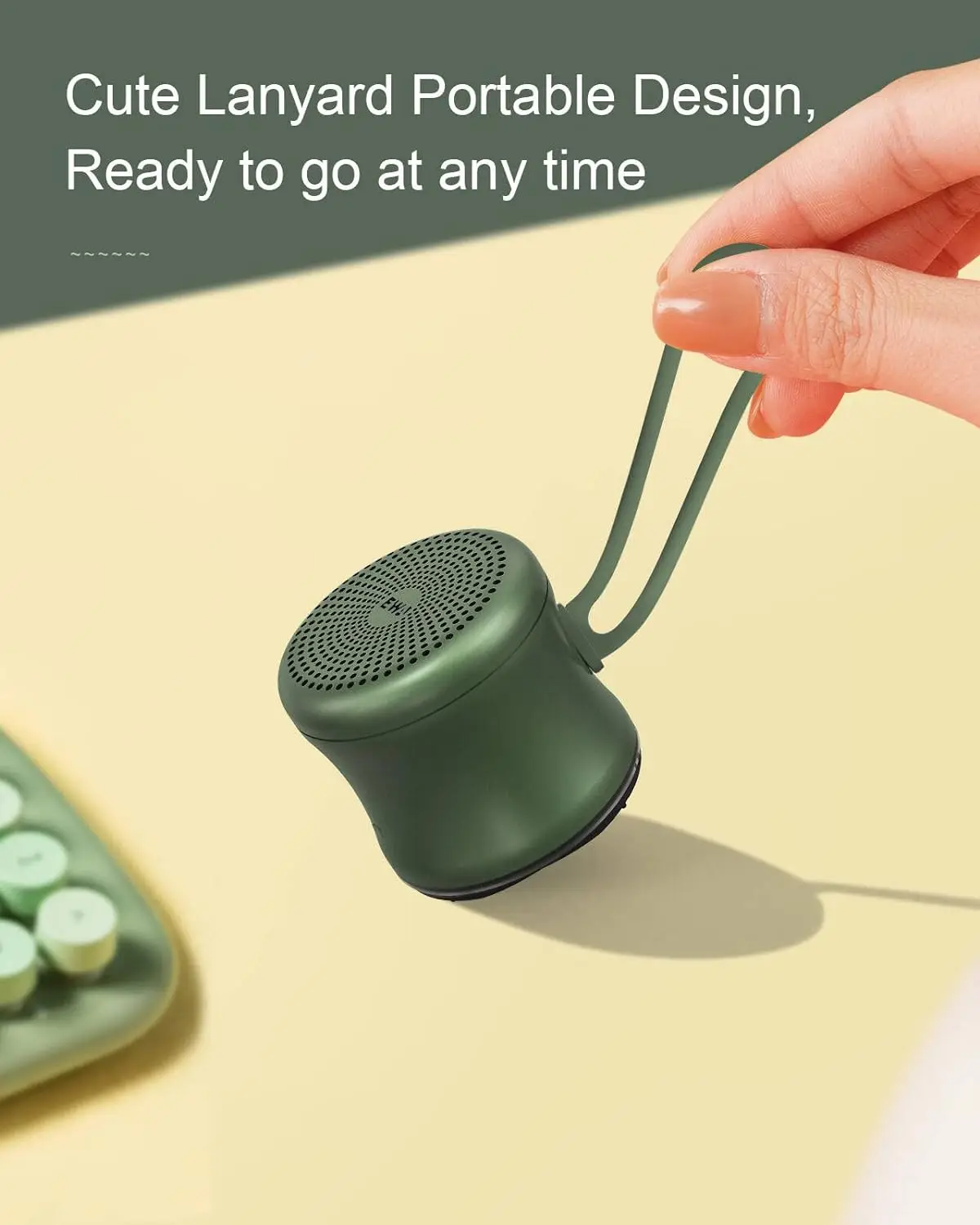 Mini Bluetooth Speaker with Lanyard, EWA A119 Tiny Powerful Cute Metal Wireless Portable Small Speaker with IPX7 Waterproof