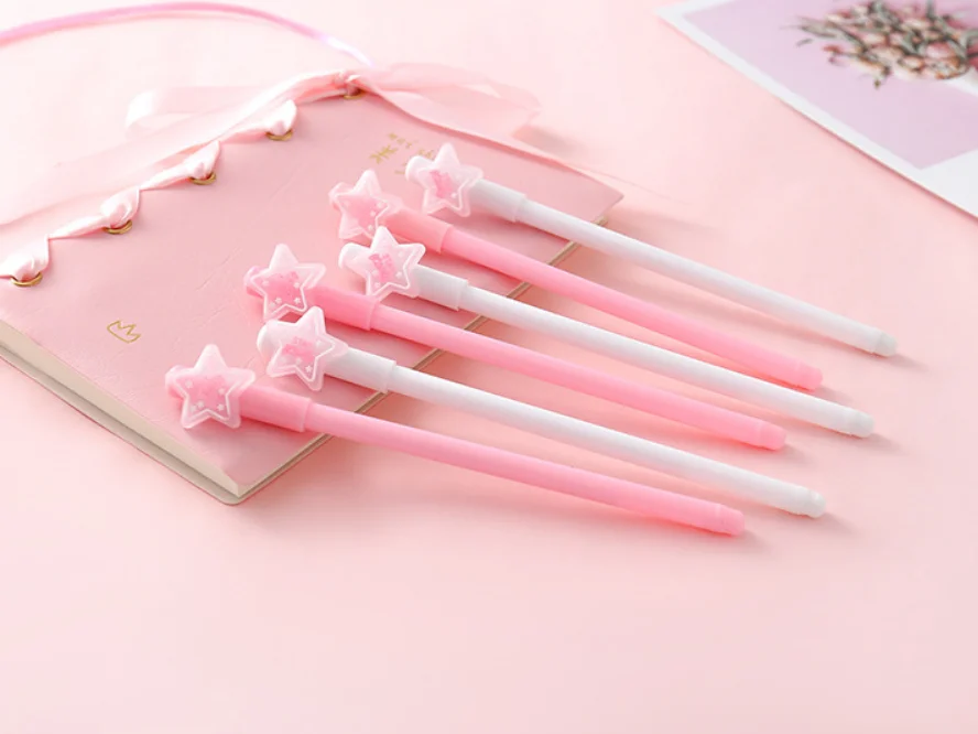 Cute stars shape gel pen black ink for student writing tool