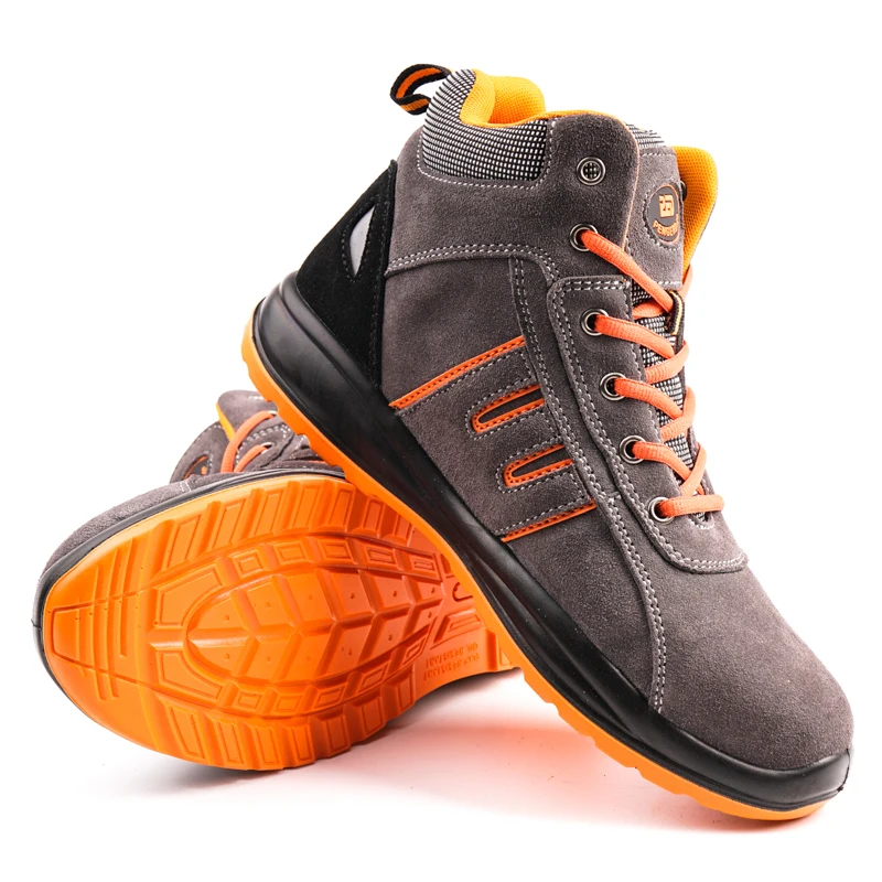 Sport Suede leather slip-resistant safety steel toe construction security work shoes