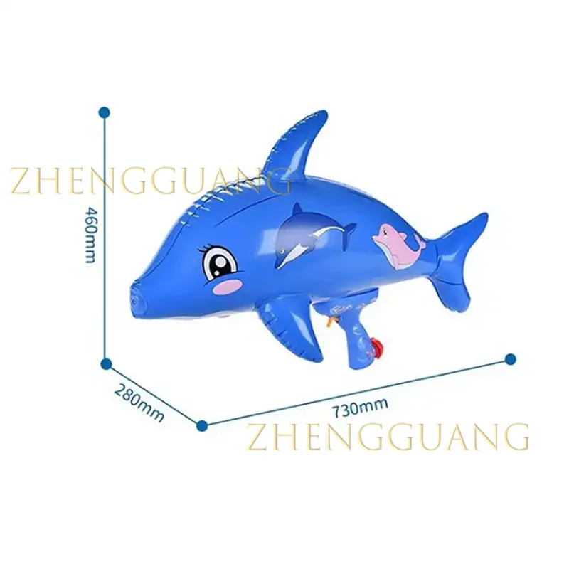 Zhengguang Toys Summer Outdoor Swimming Pool Game Balloon PVC Air Inflatable Inflating Dolphin Inflated Water Gun
