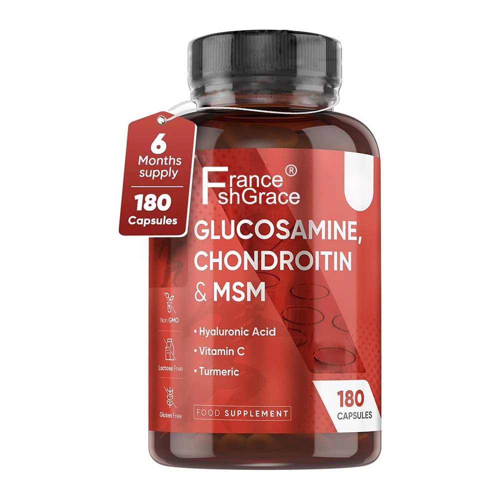 OEM Glucosamine and Chondroitin High Strength with Hyaluronic Acid Vitamin C Turmeric Joint and Skin Supplements for Adults