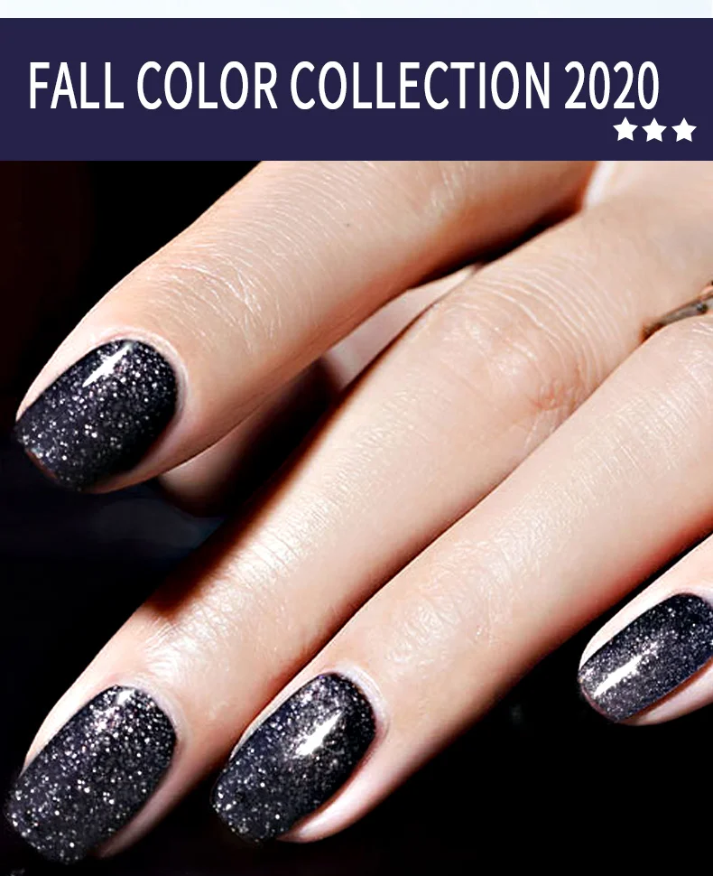 Black  Diamond Gel Nail Polish Bright Painting Nail Art Design Laser Pretty UV Gel Glitter Vernish