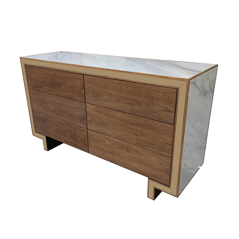 Индивидуальная американская вечная классическая мебель для спальни из массива дерева с 6 ящиками темно-коричневые комоды