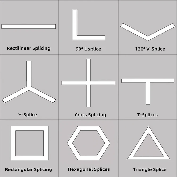 Modern Rectangles Pendant Light Led Chandelier Acrylic Linear Lights Hanging Lamp For Office Supermarket Mall Billiard Room