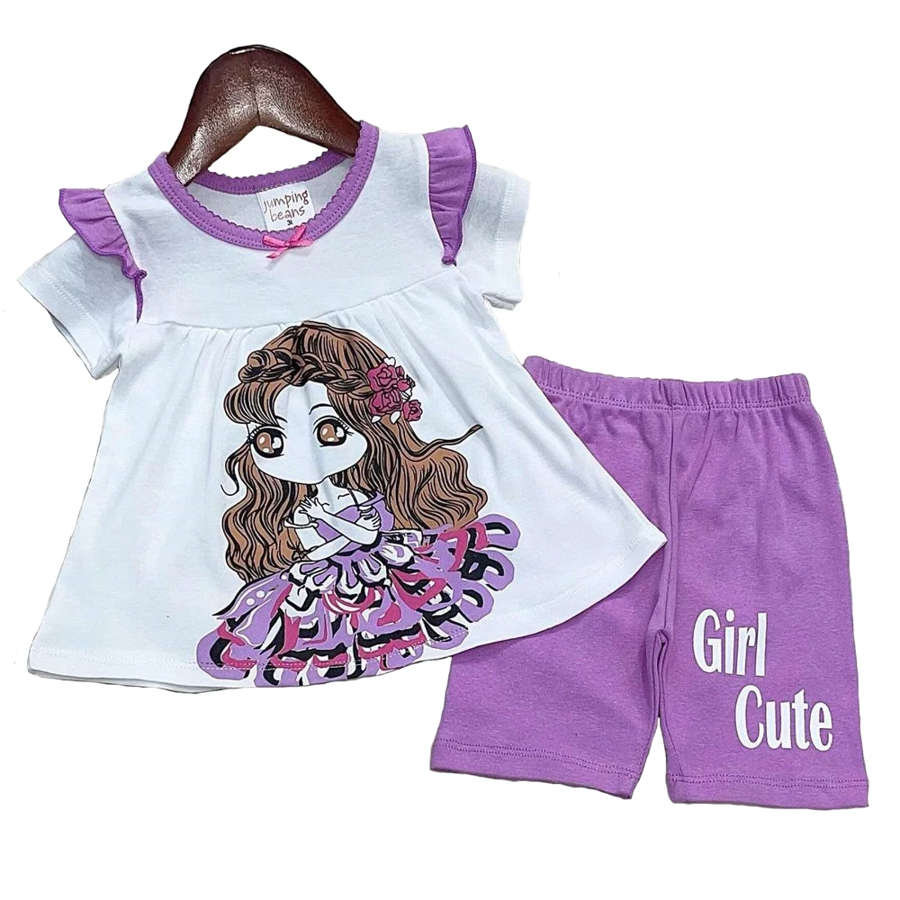 Short Baby Doll Summer Set Girls Children Clothes Wholesale Vietnam Factory For Kids Clothes Bulk Supply Kids Clothing Supplier