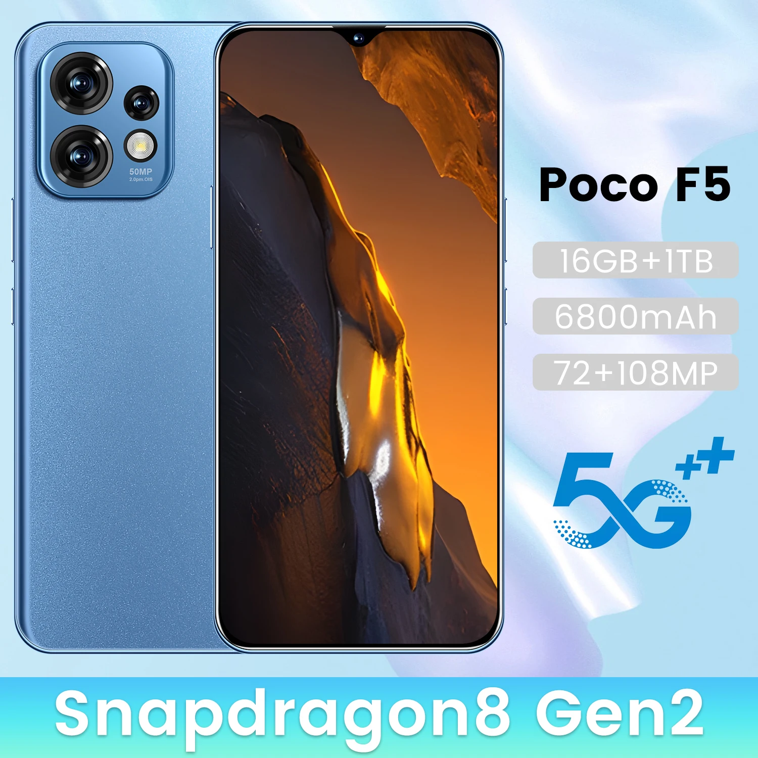 Новейший смартфон POCO F5 5G NFC Snapdragon 7+ Gen 2 Octa Core 120Hz AMOLED DotDisplay 64MP Triple Camera with OIS 67W charge