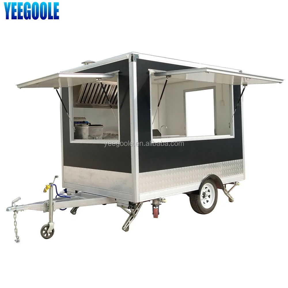 food trailer concession yeegoole OEM food truck, coffee van caravan remorque mobile,tacos food carts design China supply