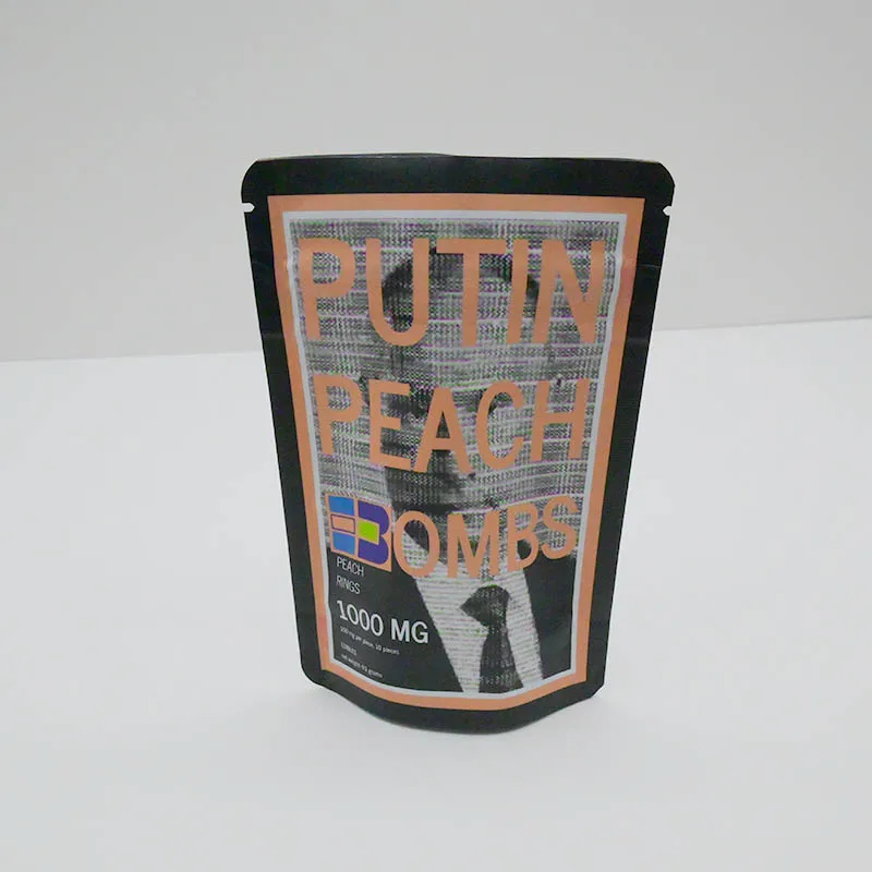 custom printing mylar gummies packaging bags cookie edible candy plastic food bag with reusable zipper