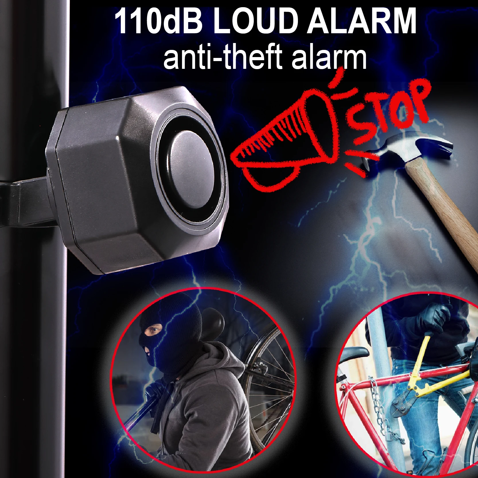 waterproof IP65 remote system e-bike for theft security alarm bike alarm bicycle anti-theft USB-C charge Low battery indicator