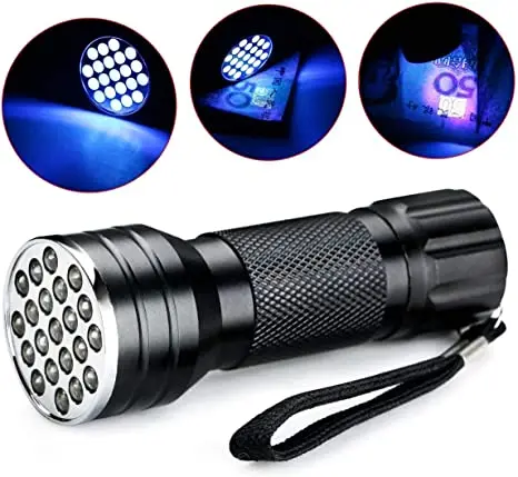 Factory Price 21 LED Aluminum Ultraviolet Blacklight UV Flashlight Pet Urine Detector Ultraviolet Blacklight UV Torch Flashlight