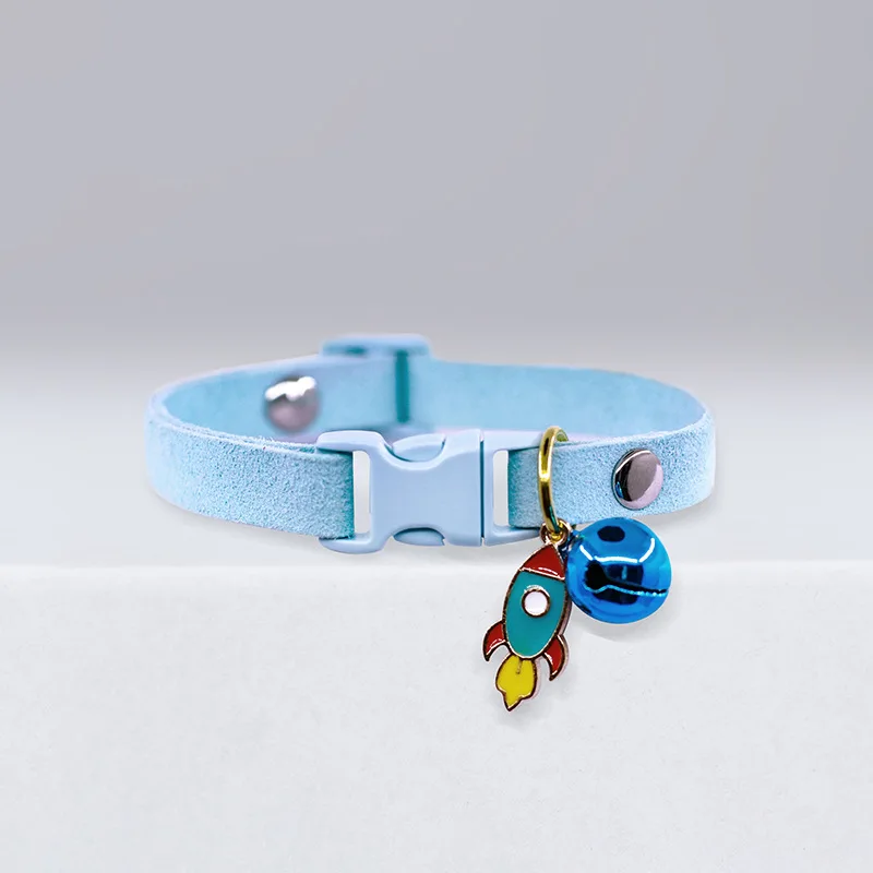 OEM/ODM Cat Collar Solid Color Cute Cat Neck Jewelry Decoration Kitten Pet Bell Necklace Outdoor Accessories Products Supplies