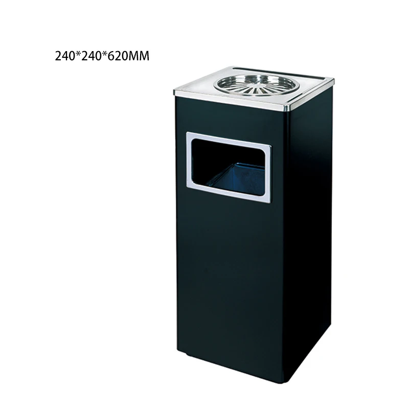 Steel Ash Barrel for Outdoor Storage Airport Subway Station Rubbish Bin with Lid Hotel Garden Garbage Shopping Mall Trash Can