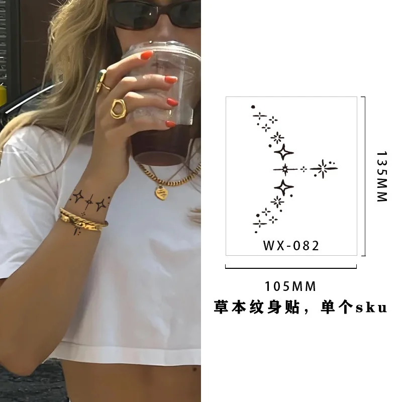 The latest small fresh herbal juice tattoo for men and women flowers tattoo one-time semi-permanent