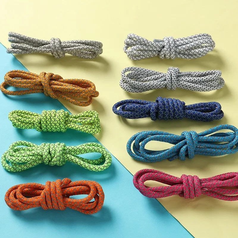 Fashion Customized Laces Ends Black Polyester 3m Reflective Rope Shoelaces For Yeezy 350