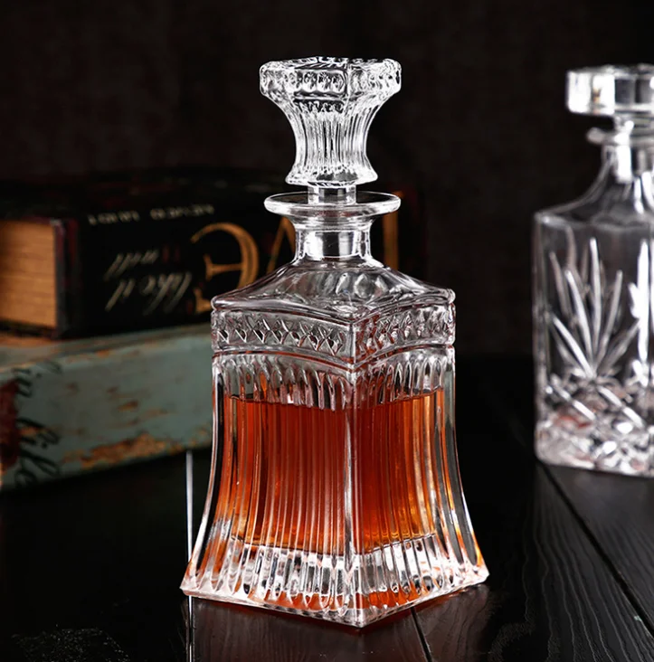 Whisky Brandy Food Storage Decanter Alcohol Liquor Wine Sparkling Wine Glass Bottle Fancy Custom Empty 250ml 450ml 750ml 1L YRSM
