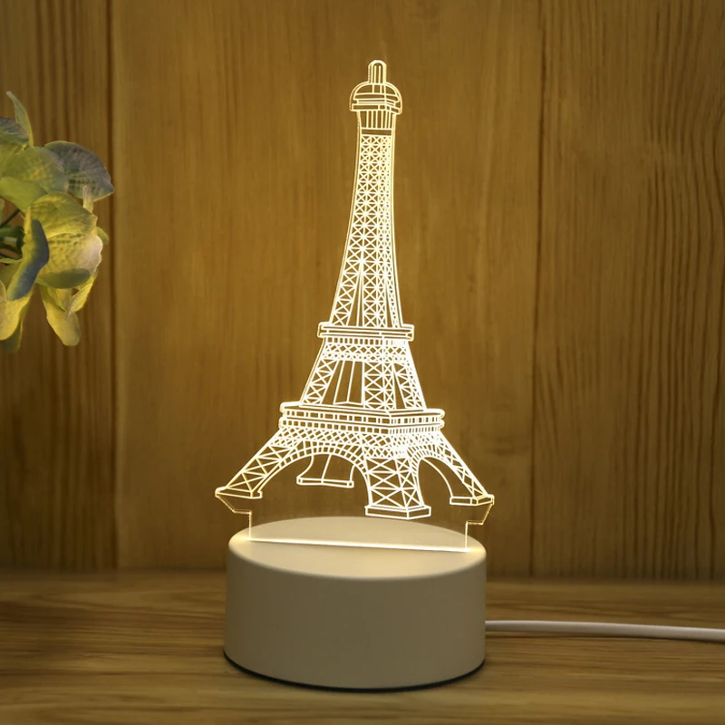 DIY Custom Photo Creative USB Led Lamp Base Night Light 3d Illusion Acrylic Led Lamp