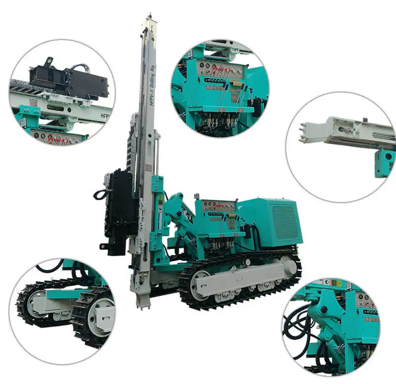 HFPV-1 Solar mini Pile Driver excavator mounted pile driver drilling rigs machines with photovoltaic sloar