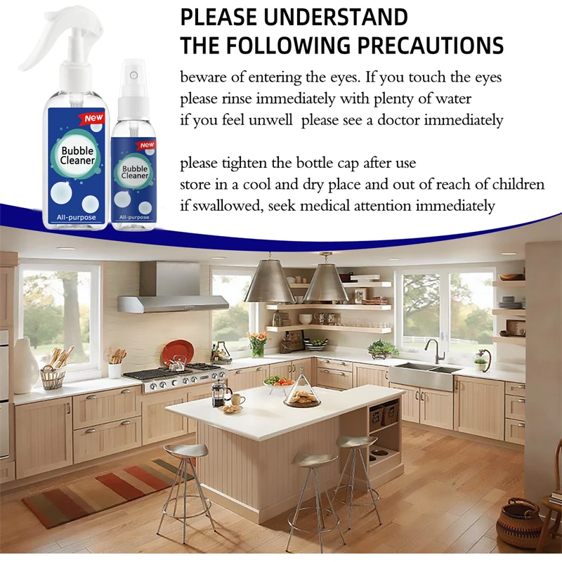 North Moon 100ml kitchen cleaner spray oil grease stain remover multipurpose kitchen grease foam cleaner ceramic stove cleaner