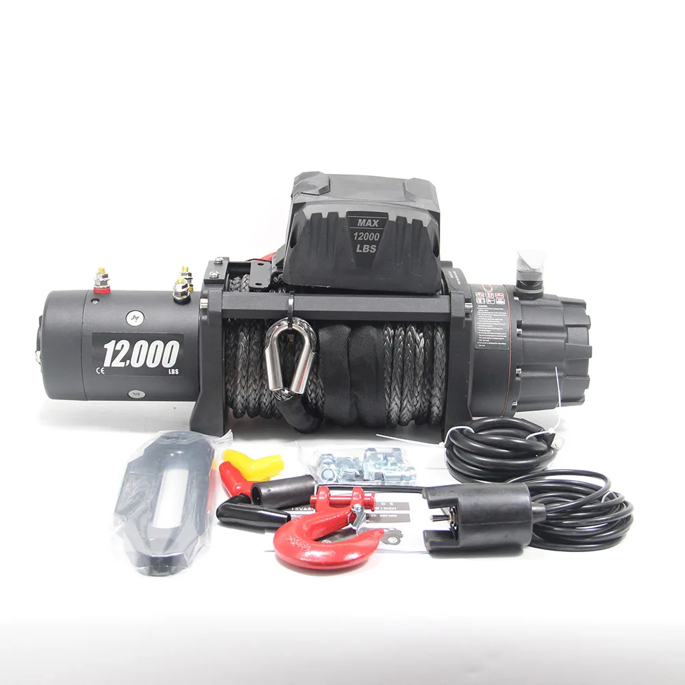 DAO 12v 12000lbs-13000lbs electric winch with red rope for sport