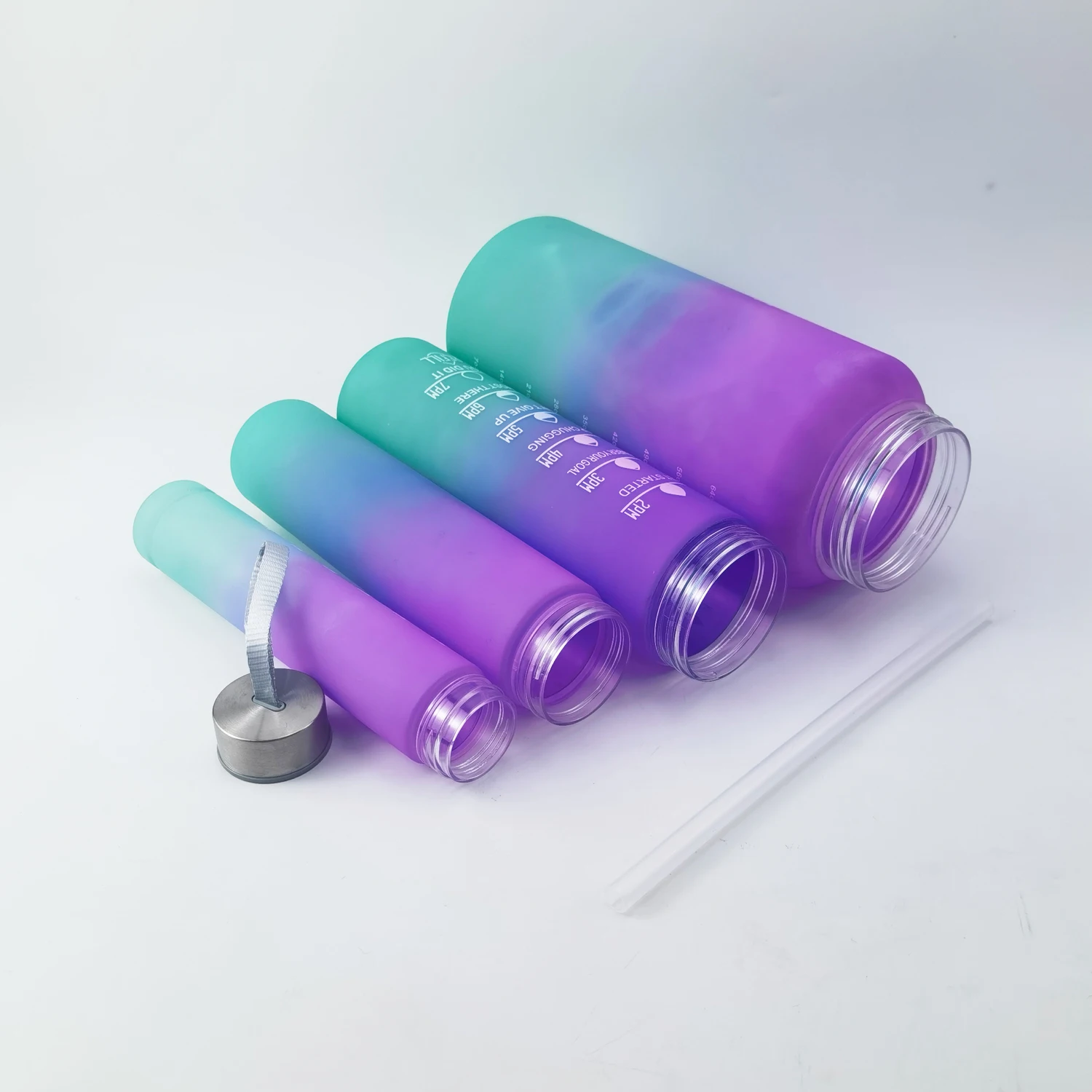 BPA Free 3 in 1 set bottle children motivational water bottle plastic water bottles