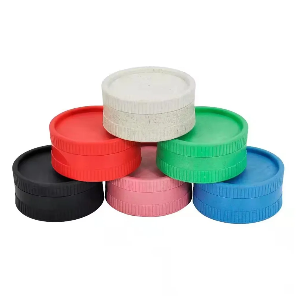 Top seller  hot cheap biodegradable plastic 55mm 2 layers custom logo manual grinder herb tobacco crusher herb grinder