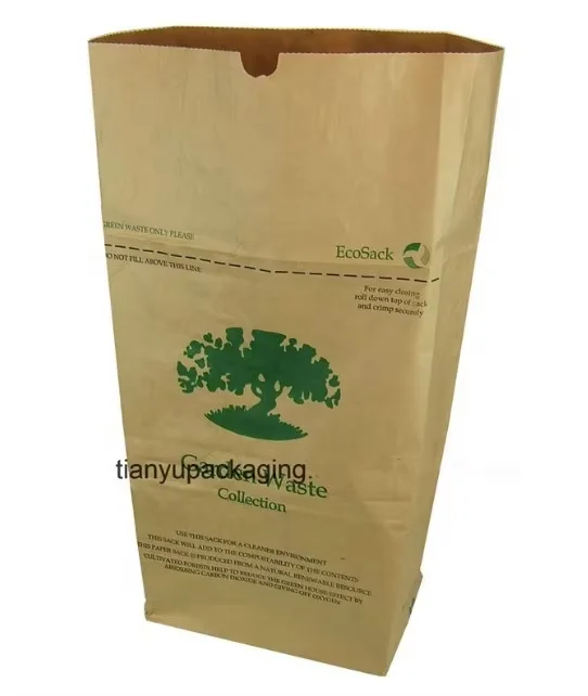High quality Biodegradable compost leaf bags paper packaging bags