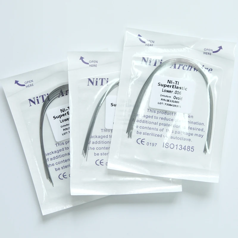 Dental orthodontic niti arch wires natural 016