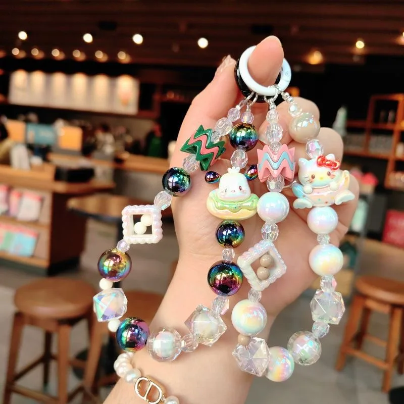 3D Creative Cute Cartoon mobile phone keychain Accessories Car Bag Pendant  Sanrioes Kuromi melody keyring Key chain