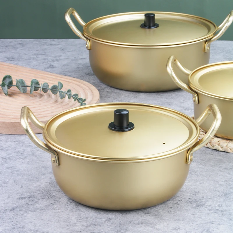 Gold Cookware Soup Pot Aluminum Casserole Kitchen Cookware Sets With Lid