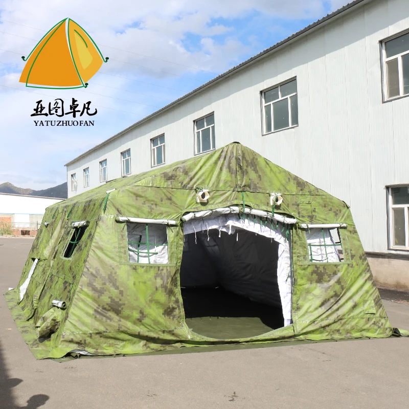 Whole Sale Heavy duty canvas tent green color big space Large Waterproof Bracket Tent Outdoor Camping Quality Camouflage  Tent