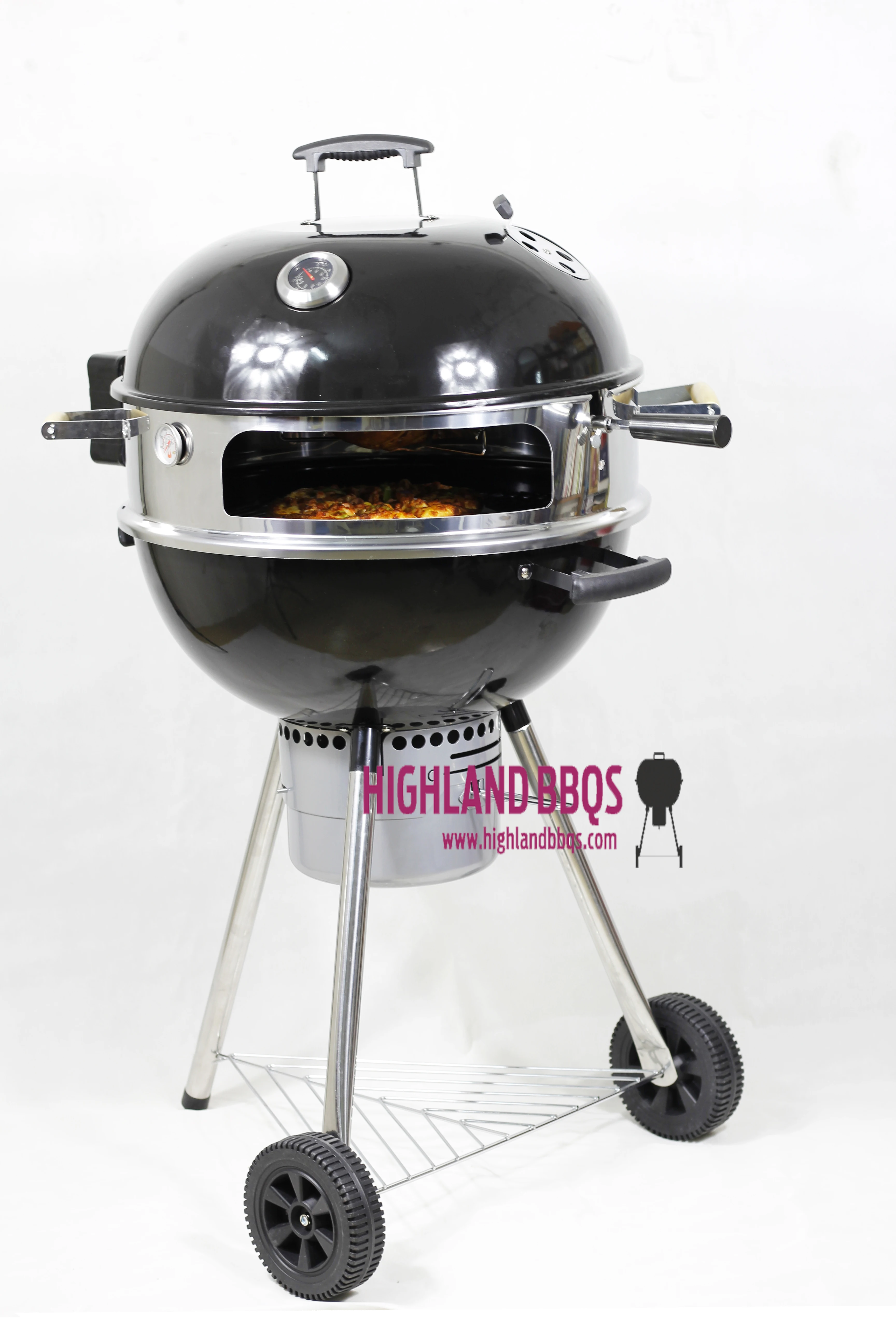 Pizza Ring With Rotisserie Kit for 22.5 Inches Kettle Grill Pizza Ring Kit with 4.5V DC Motor Pizza Tool Sets For Grilling