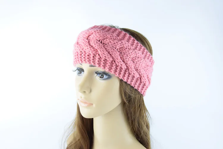 Вязаная повязка для волос, обогреватель для ушей, эластичная повязка на голову ручной работы, женская теплая повязка для волос, простые аксессуары, повязки