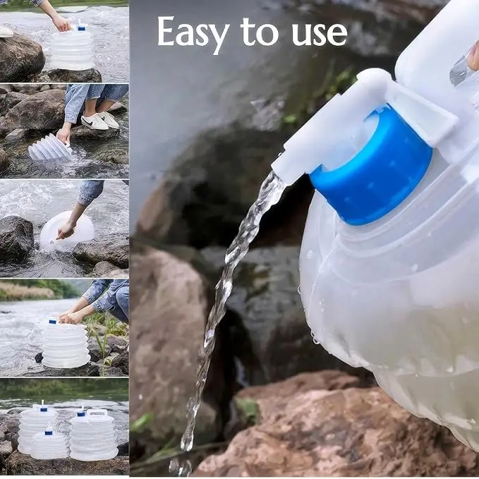 Peakout Outdoor Telescopic BPA Free Collapsible Water Bucket Storage Water Container Light tank for Outdoor Camping Driving
