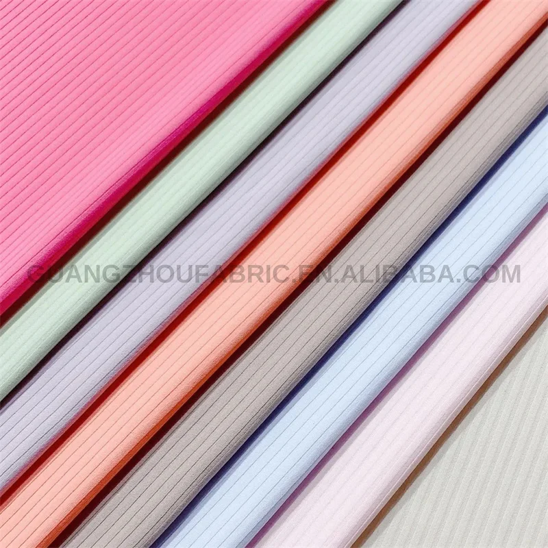 220G High Quality Lulu Nylon Knit Spandex High Elastic Rib Yoga Fabric