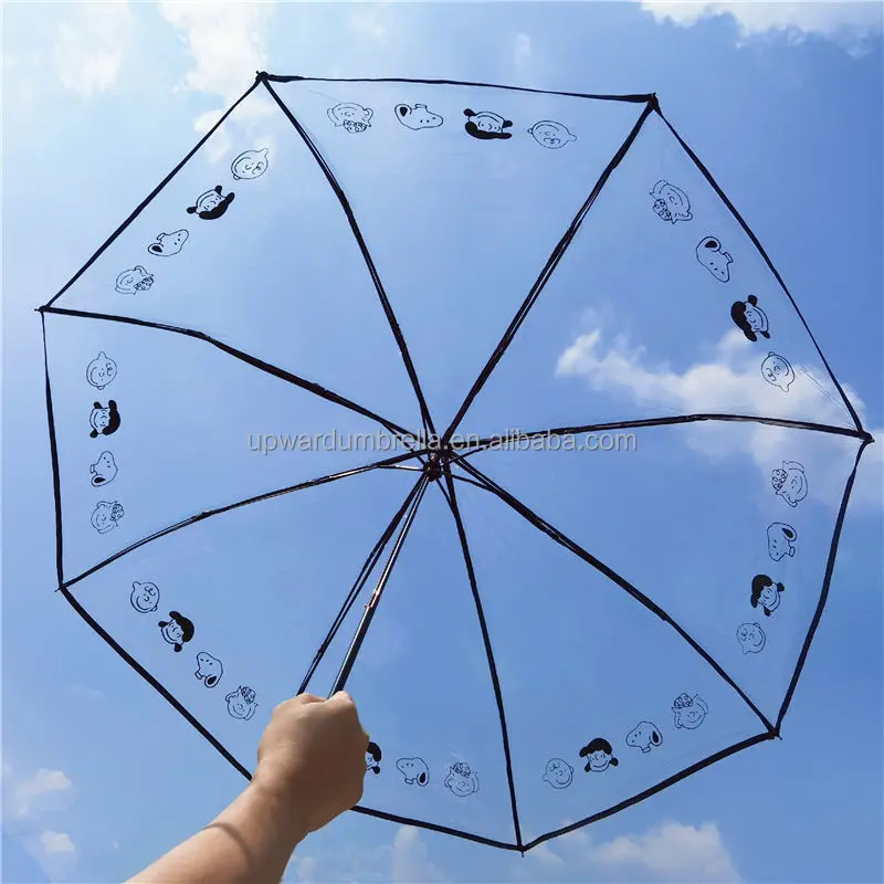 Pocket umbrella transparent umbrella automatic clear umbrella 3 folding