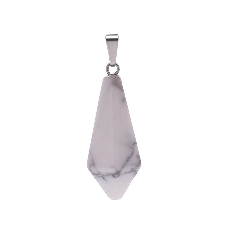 Fashion Hot Selling Natural Stone Pointy Drop Conical Pendant Malachite Cut Healing Crystal Spirit Pendulum