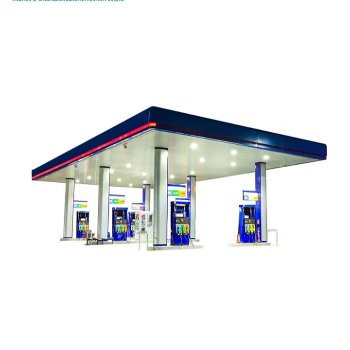 Long Span Design Aluminum Panel Covered Steel Pipe Truss Roof petrol station canopy construction prices