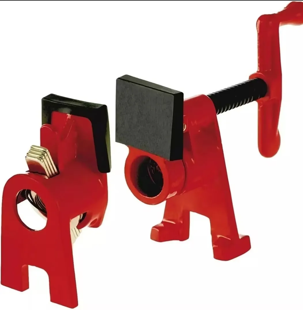 Adjustable Steel Pipe Clamp Fixture for 3/4-Inch Black Pipe DIY Grade Assembly Application