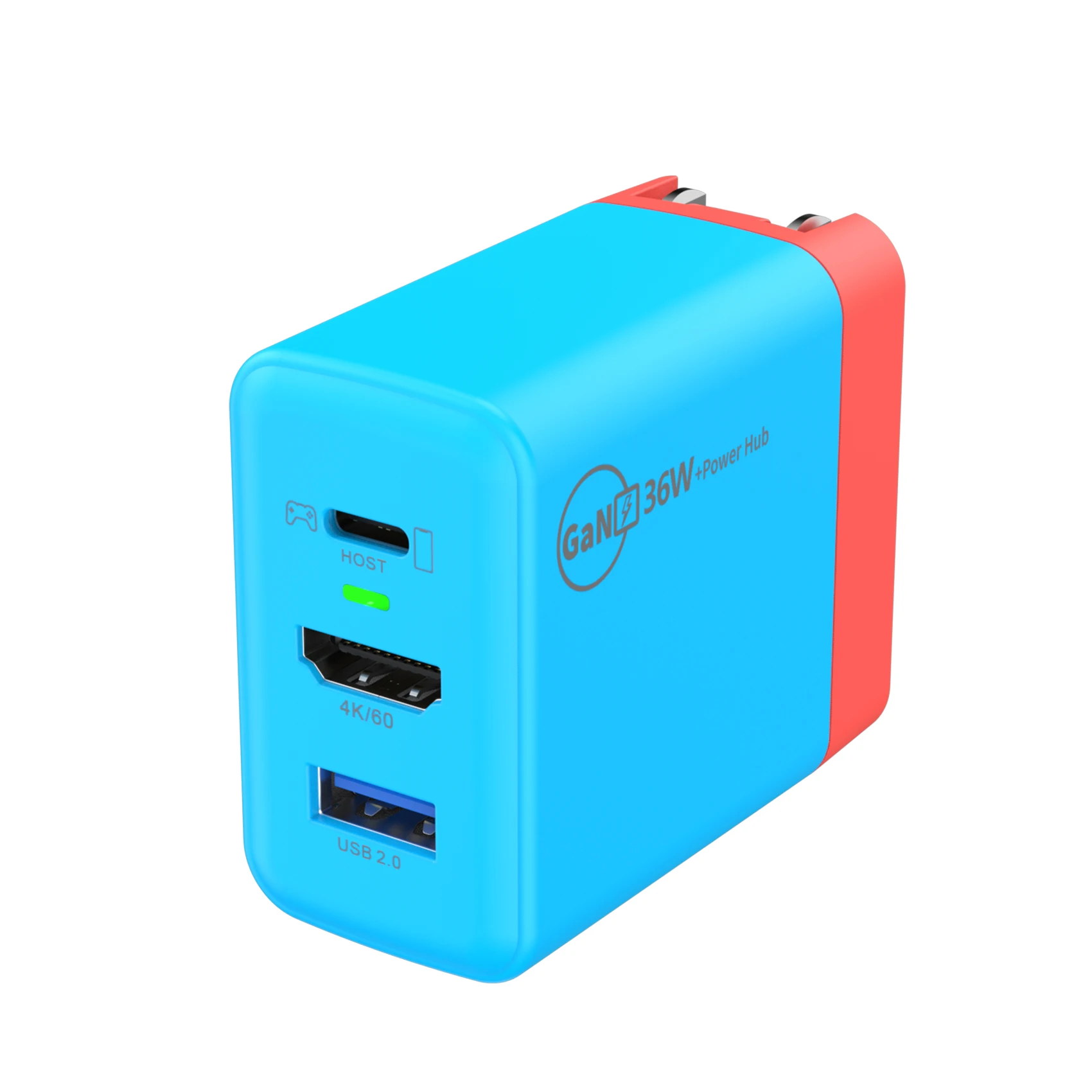 PD Fast Charger Docking Station HD 4K@60Hz Type-C 3.1 USB2.0 Hub 3 in 1 for Nintendo Switch GaN 36W PD Charger Power Hub