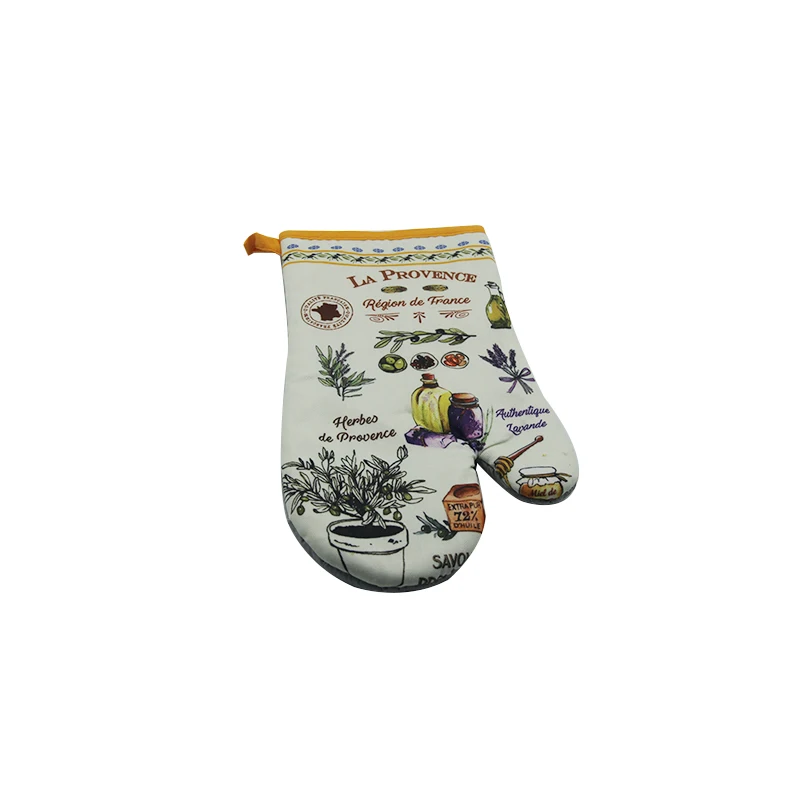  Wholesale 100% cotton printing heat resistant oven mitts and pot