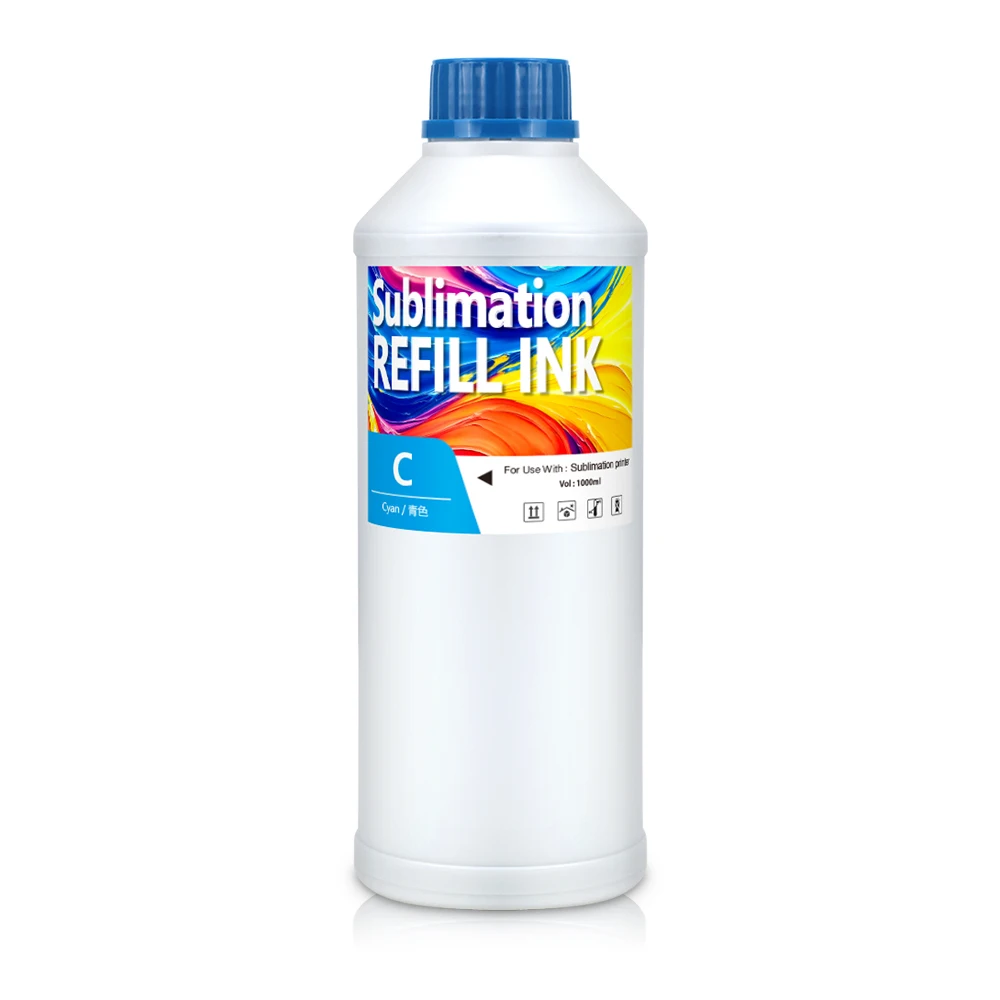 DX5 DX6 DX7 XP600 5113 TX800 i3200 Compatible Sublimation Ink for Fabric Printing 1000ml Volume in Bottles Certified with MSDS