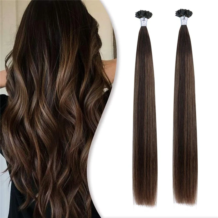 FH Great Length Vendor Stock Invisible Natural Looking Human Ombre U Tip Hair Extensions for Different Colors