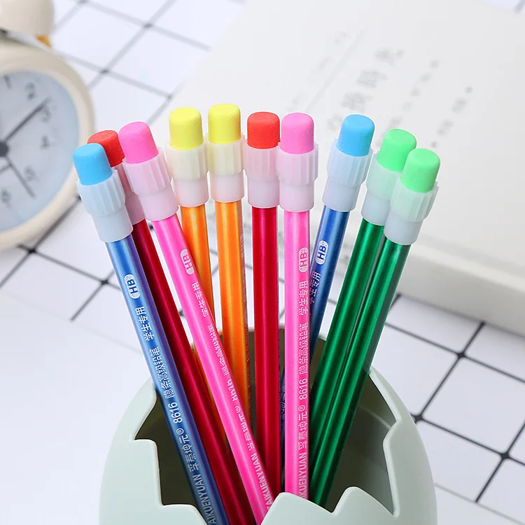 Wholesale Back To School Cheap Price Custom Standard Pencils Hb 2b 2h Lead Hexagonal Round Triangle Pencil With Eraser